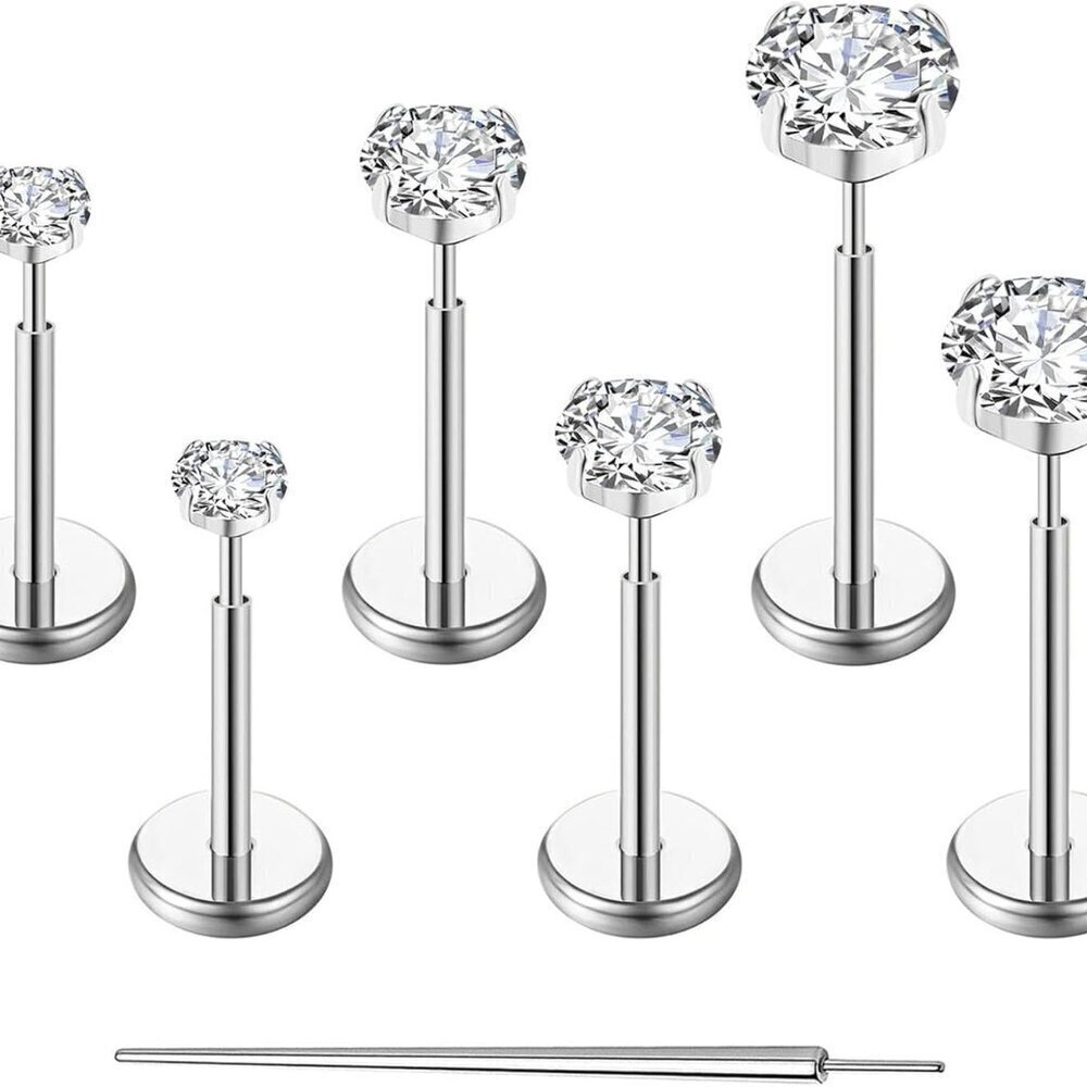 20G Titanium Flat Back Earrings Stud Hypoallergenic Jewelry for Women Men